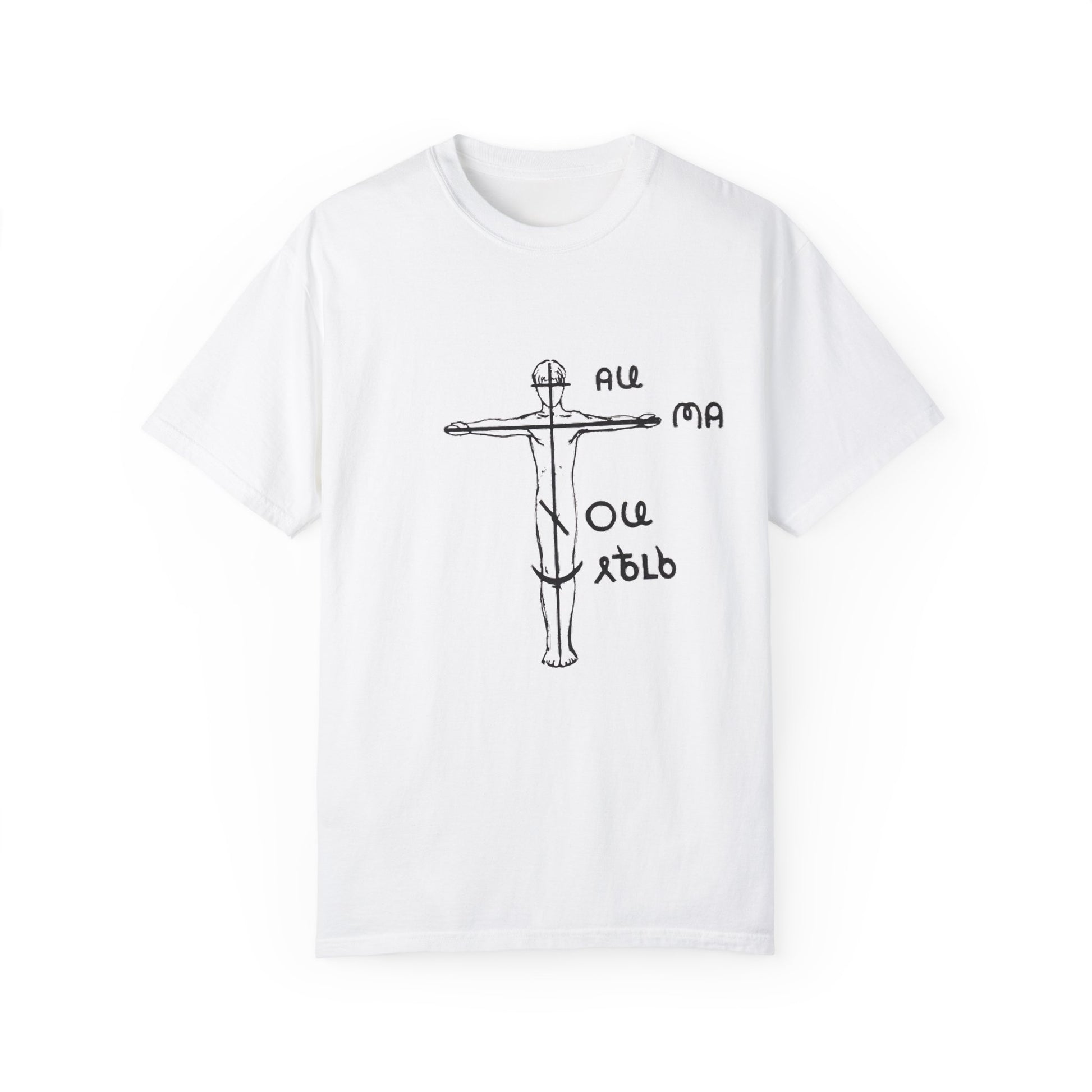 "крест (cross) for beginners" white tee - My Theosis